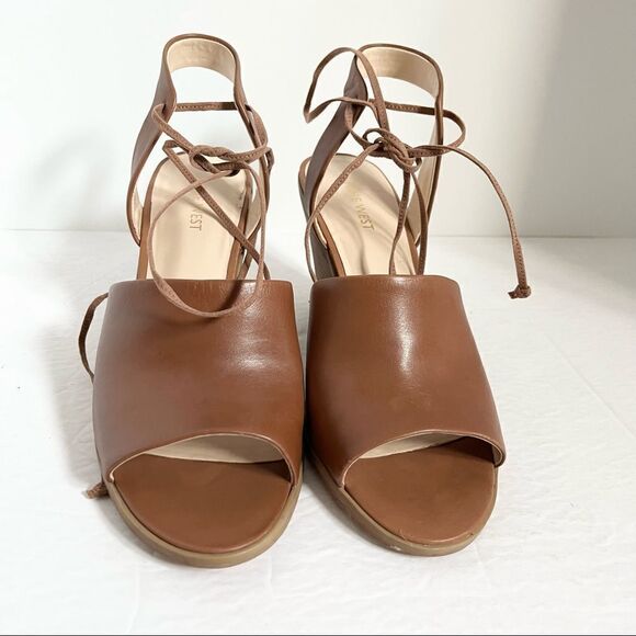 Nine West Women’s Yanka Lace Ankle Strap Sandals, Dark Natural Size 9 - Picture 3 of 14